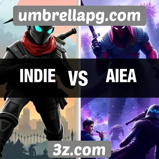 Comparação entre os jogos indie e os AAA na umbrellapg